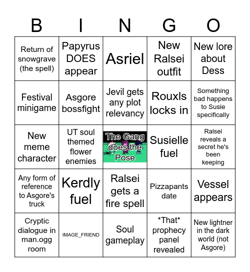 MY     DELTARUNE Bingo Card