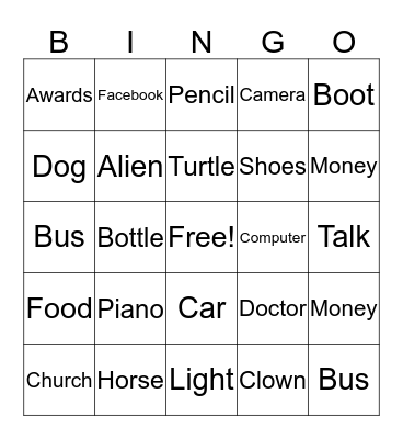 Shipman Bingo Card