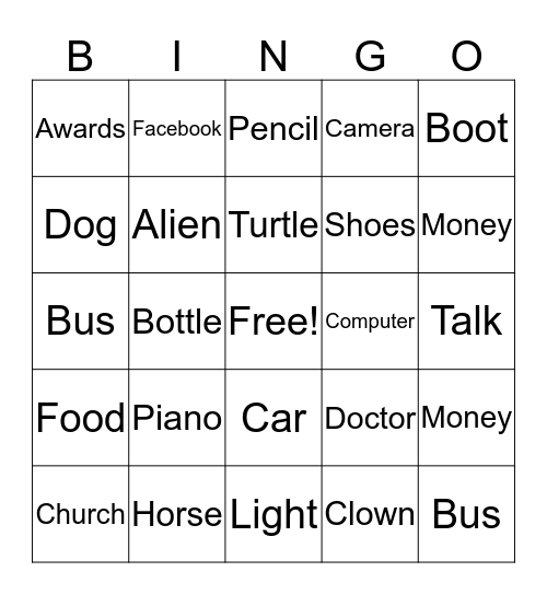 Shipman Bingo Card