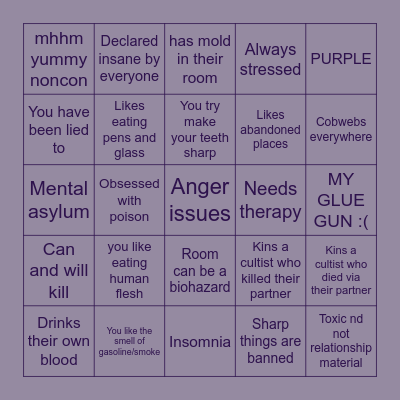 Azurewrath R.D Bingo Card
