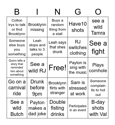 FUR TRADE BINGO Card