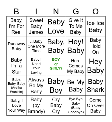 zBABY NIX!! Bingo Card