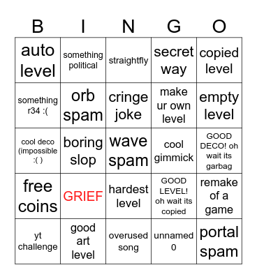 recent tab bingo Card