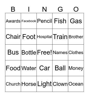 Shipman Bingo Card