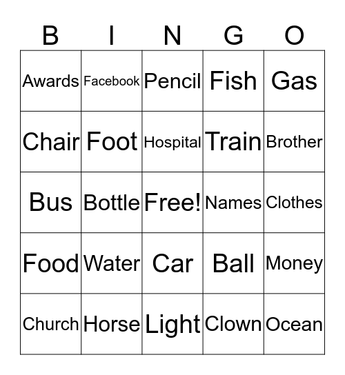 Shipman Bingo Card