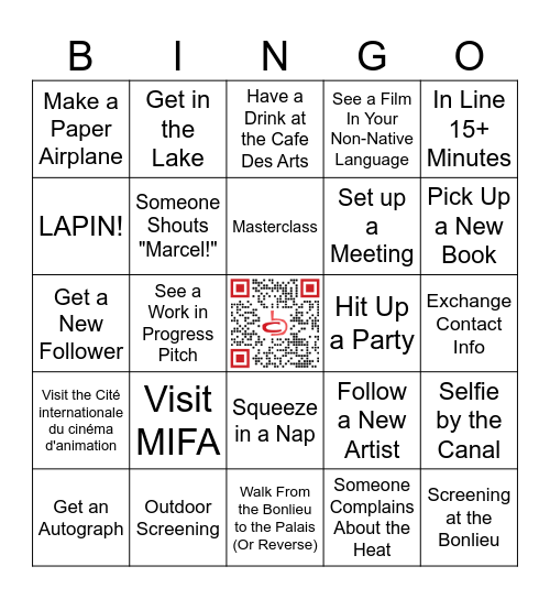 Annecy Bingo Card
