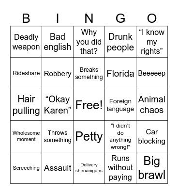 Customer wars bingo Card