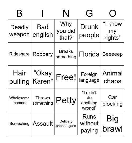 Customer wars bingo Card