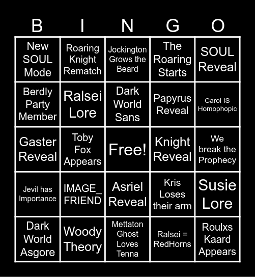 DETLARUNE CHAPTER 5 NORMAL Bingo Card