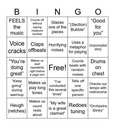 Dr Ward Bingo Card