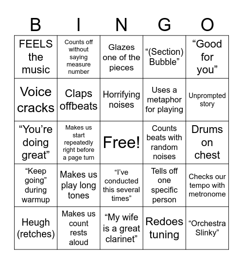 Dr Ward Bingo Card