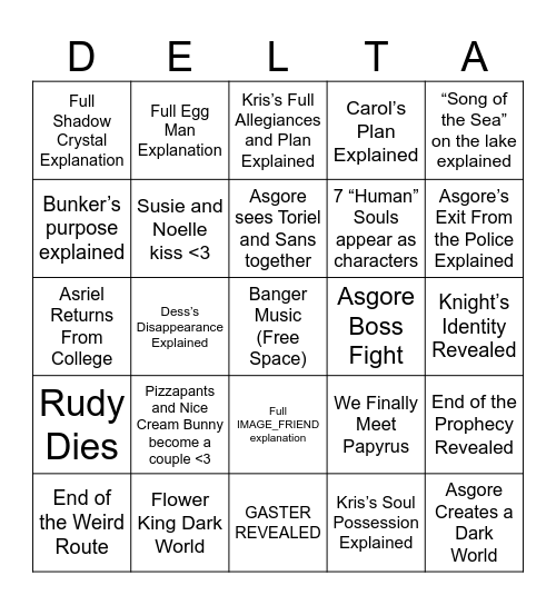 Chapter 5 Bingo Card