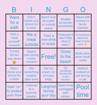 Chill & Check It Off Bingo 😄 Bingo Card