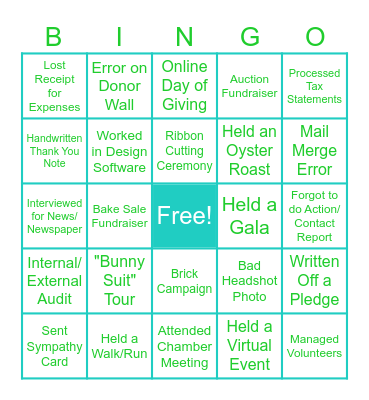 The World of Healthcare Non-Profits Bingo Card