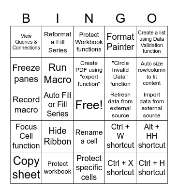 Excel Bingo Card
