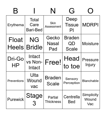 June Wound Month - WOUND WEEK Bingo Card