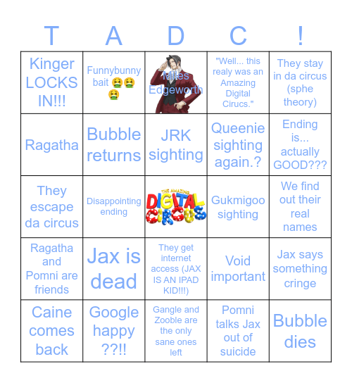 TADC bingo Card