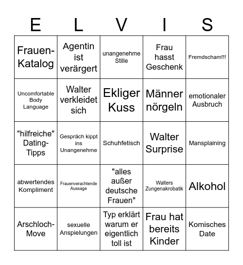 Traumfrau gesucht Bingo Card
