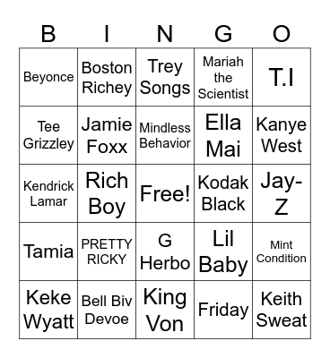 MOMMY AND DADDY Bingo Card