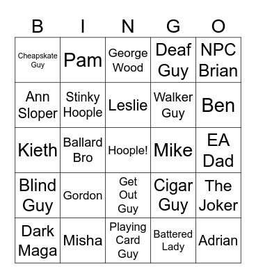Stoneway Customer Bingo Card