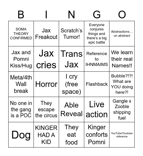 TADC Bingo Card
