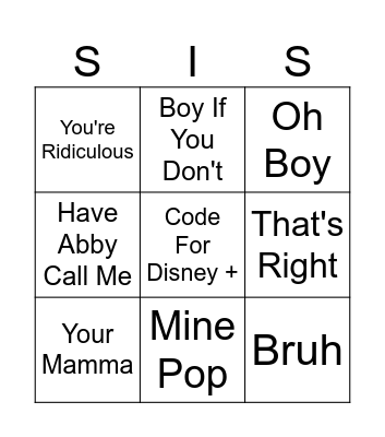 Gracie Bingo Card