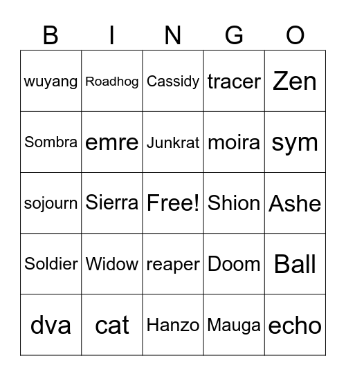 Caleb Bingo Card