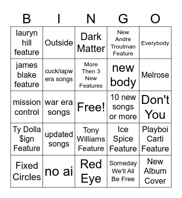 Bully Deluxe Bingo Card