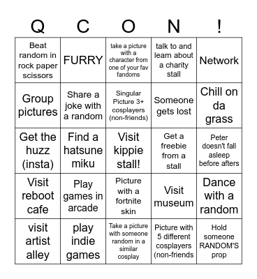 Qcon bingo! Bingo Card