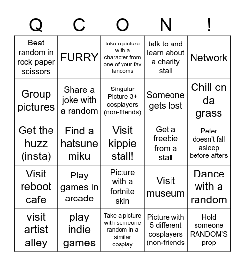 Qcon bingo! Bingo Card