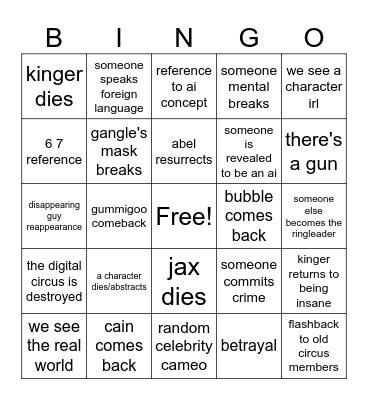 ADC Bingo Card
