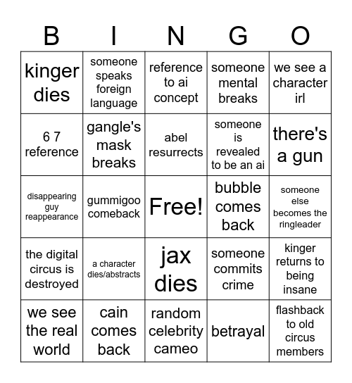 ADC Bingo Card