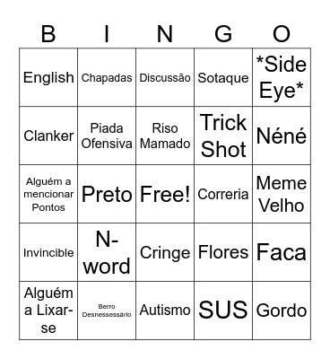 Bingo dos Vídeos Bingo Card