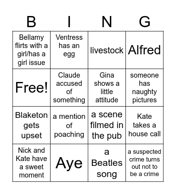 Heartbeat Bingo Card