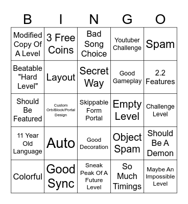 Recent Tab BINGO Card