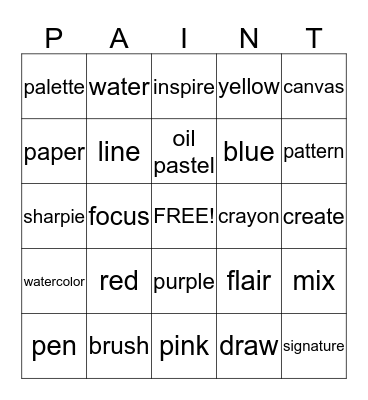 Masterpieces in Art  Bingo Card