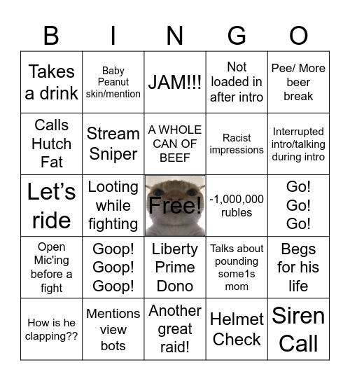 TheBurntPeanut Bingo Card