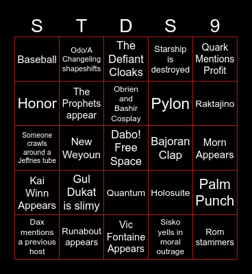 DS9 Bingo Card