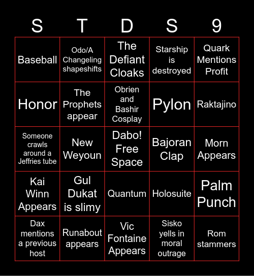 DS9 Bingo Card