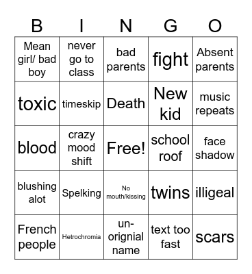 Gacha life bingo Card