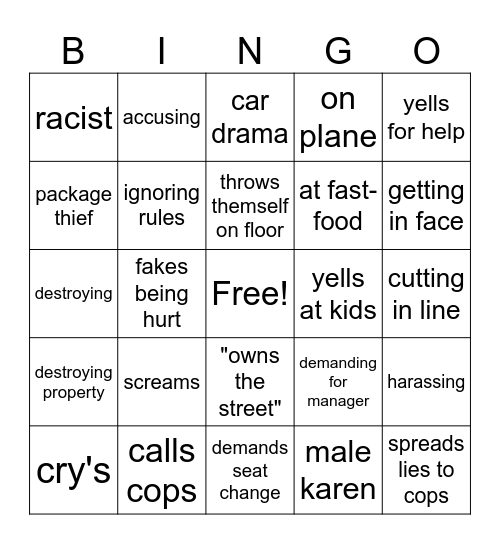 Untitled karen Bingo Card