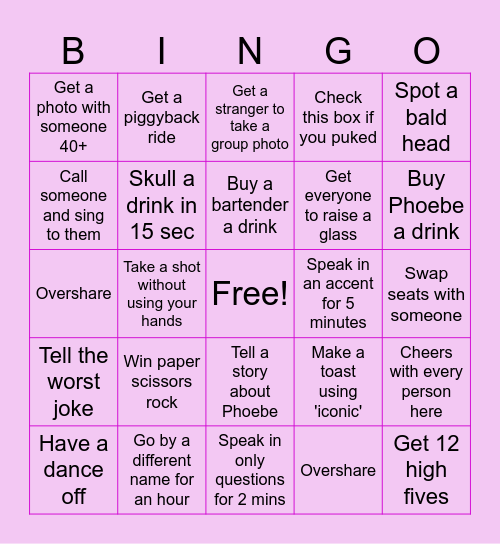 Bottomless 1 Bingo Card