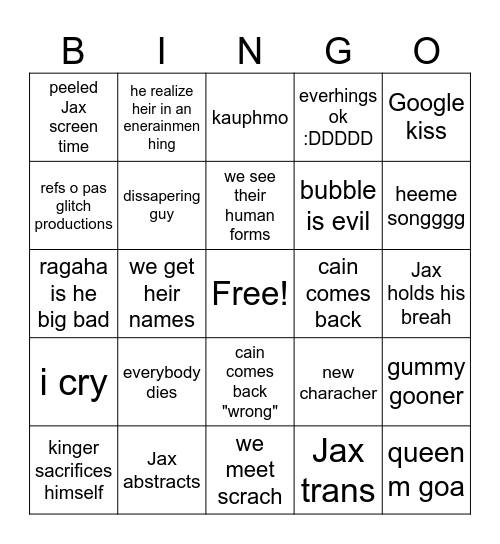 tadc ep 9!! Bingo Card