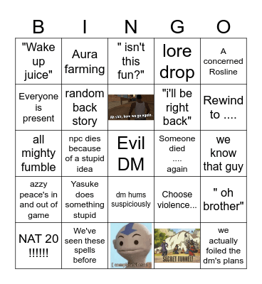 DND Bingo Card