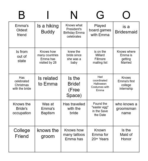 Talk to Someone Who... Bingo Card
