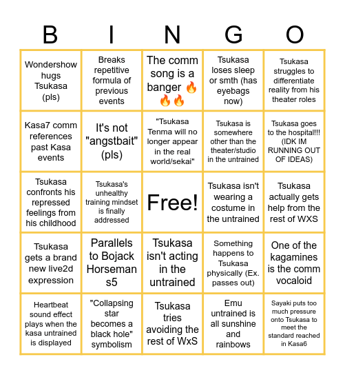 Kasa7 predictions Bingo Card
