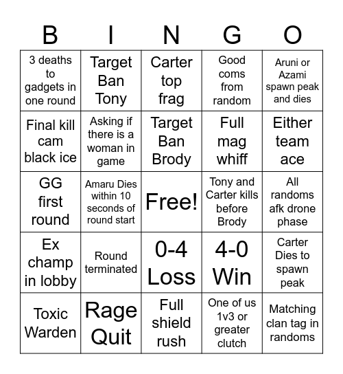 Rainbow Bingo Card