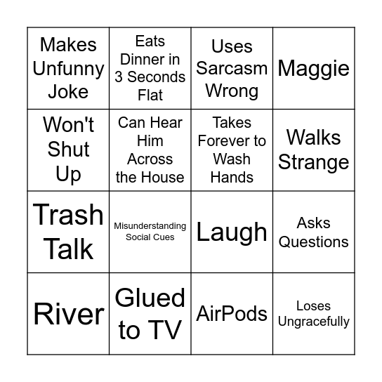 Dylan Bingo Card