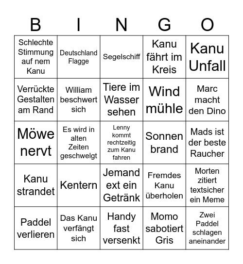 Marcy Bingo Card