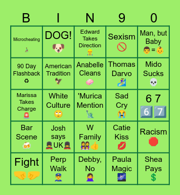 90 Day Bingo Card